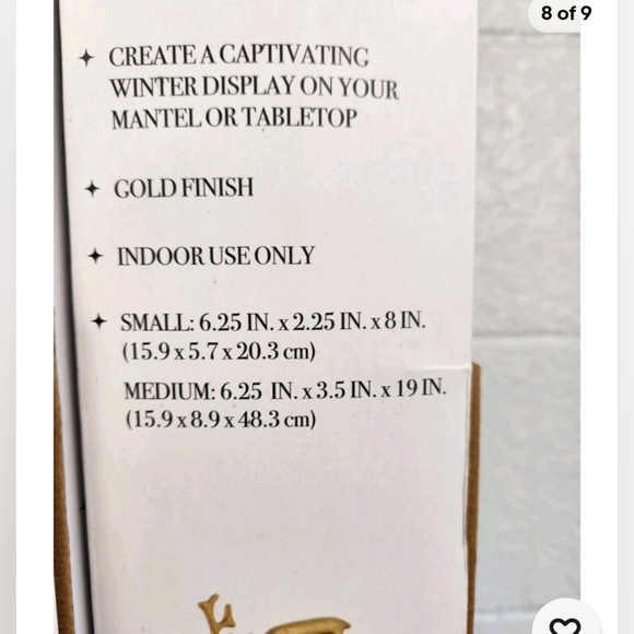 ALDI Merry Moments Sculpted Gold Reindeer NEW In Box Set Of 3 - Picture 3 of 3